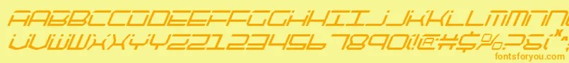 Police QuicktechCondensedItalic – polices orange sur fond jaune