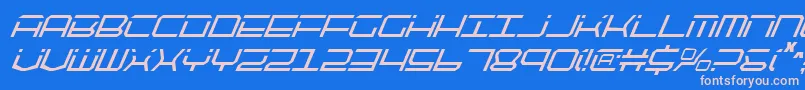 QuicktechCondensedItalic Font – Pink Fonts on Blue Background