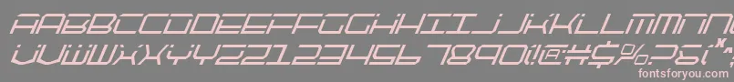QuicktechCondensedItalic-Schriftart – Rosa Schriften auf grauem Hintergrund