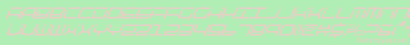 QuicktechCondensedItalic Font – Pink Fonts on Green Background