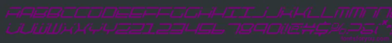 QuicktechCondensedItalic Font – Purple Fonts on Black Background