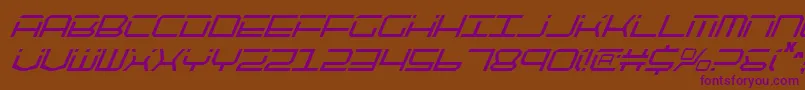 QuicktechCondensedItalic Font – Purple Fonts on Brown Background