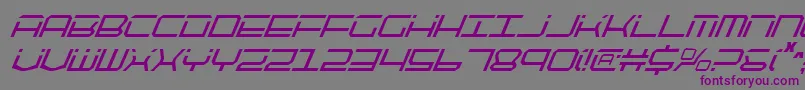 QuicktechCondensedItalic Font – Purple Fonts on Gray Background