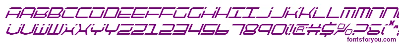 Шрифт QuicktechCondensedItalic – фиолетовые шрифты на белом фоне