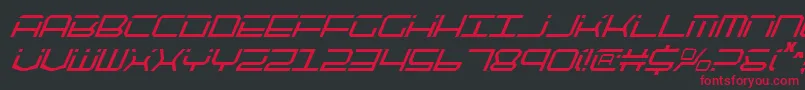 Czcionka QuicktechCondensedItalic – czerwone czcionki na czarnym tle