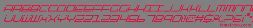 More about QuicktechCondensedItalic Font QuicktechCondensedItalic Font – Red Fonts on Gray Background