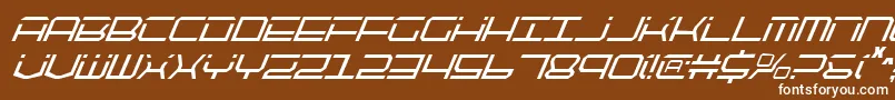 QuicktechCondensedItalic Font – White Fonts on Brown Background