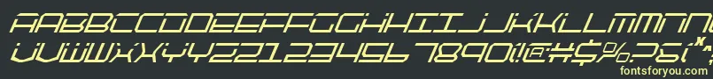 QuicktechCondensedItalic Font – Yellow Fonts on Black Background