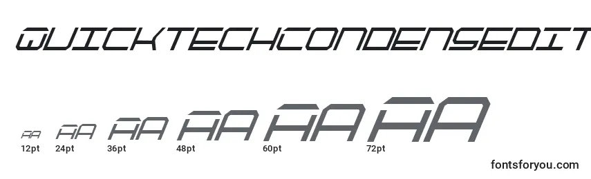 QuicktechCondensedItalic Font Sizes