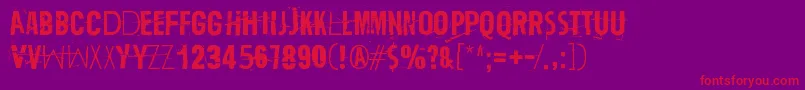 TrashZydego Font – Red Fonts on Purple Background