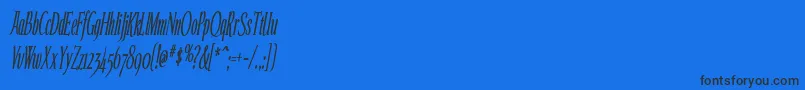 フォントEcheloncondensed ffy – 黒い文字の青い背景