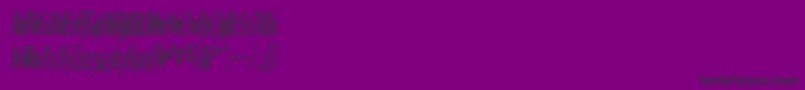 Czcionka Echeloncondensed ffy – czarne czcionki na fioletowym tle