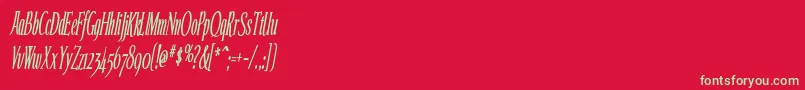 Echeloncondensed ffy-Schriftart – Grüne Schriften auf rotem Hintergrund