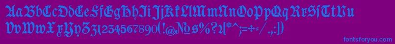 Шрифт Goeschen – синие шрифты на фиолетовом фоне