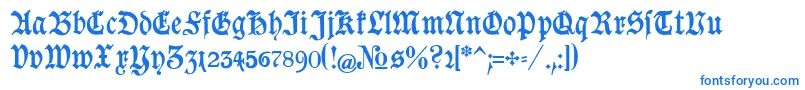 Goeschen-fontti – siniset fontit valkoisella taustalla