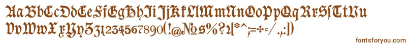 Goeschen-Schriftart – Braune Schriften auf weißem Hintergrund