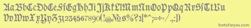 Goeschen-fontti – harmaat kirjasimet keltaisella taustalla