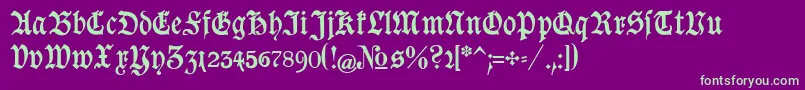Goeschen-fontti – vihreät fontit violetilla taustalla