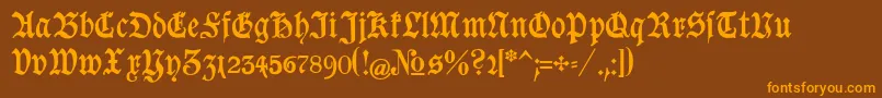 Goeschen Font – Orange Fonts on Brown Background