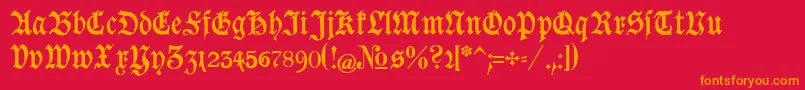 フォントGoeschen – 赤い背景にオレンジの文字