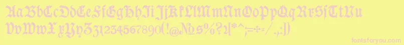 Goeschen-Schriftart – Rosa Schriften auf gelbem Hintergrund