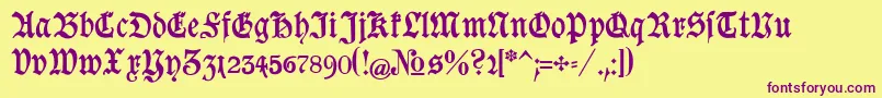Шрифт Goeschen – фиолетовые шрифты на жёлтом фоне