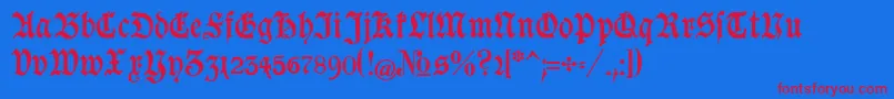 Goeschen-fontti – punaiset fontit sinisellä taustalla