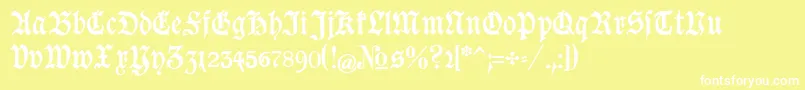 Goeschen-Schriftart – Weiße Schriften auf gelbem Hintergrund