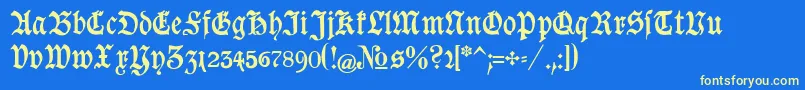 Goeschen-Schriftart – Gelbe Schriften auf blauem Hintergrund
