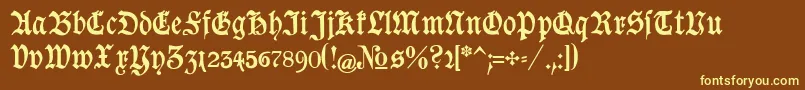 Goeschen-fontti – keltaiset fontit ruskealla taustalla
