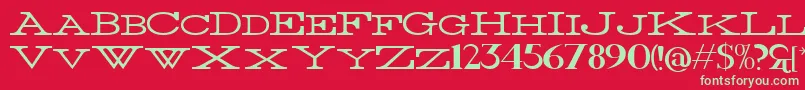 ThinWide Font – Green Fonts on Red Background