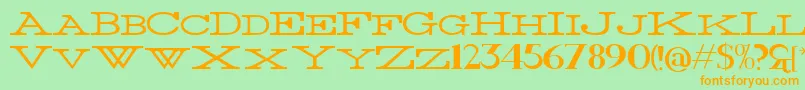 ThinWide Font – Orange Fonts on Green Background