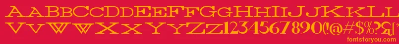 Czcionka ThinWide – pomarańczowe czcionki na czerwonym tle