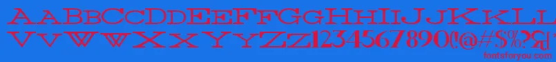 ThinWide Font – Red Fonts on Blue Background