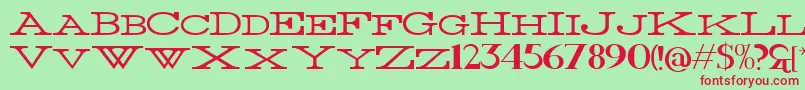 ThinWide Font – Red Fonts on Green Background