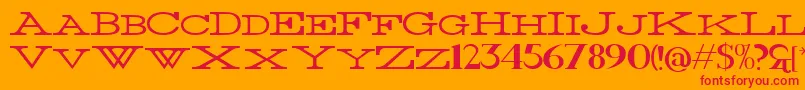 フォントThinWide – オレンジの背景に赤い文字