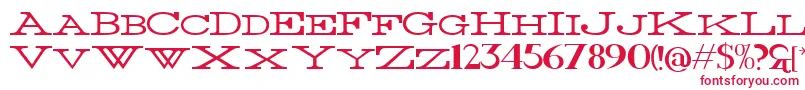 フォントThinWide – 白い背景に赤い文字