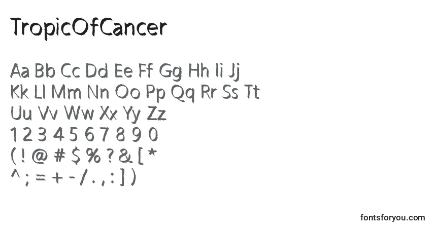 TropicOfCancer Font – alphabet, numbers, special characters