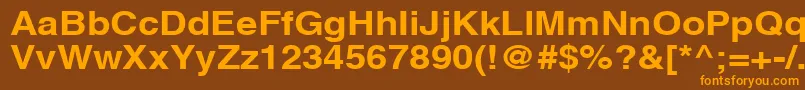 Czcionka AghlvcyrillicBold115b – pomarańczowe czcionki na brązowym tle