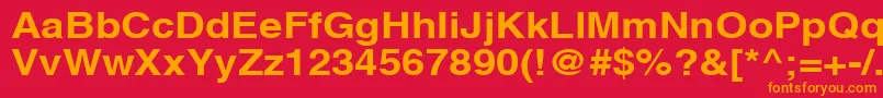 Fonte AghlvcyrillicBold115b – fontes laranjas em um fundo vermelho