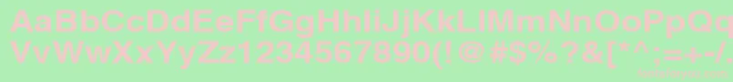 フォントAghlvcyrillicBold115b – 緑の背景にピンクのフォント