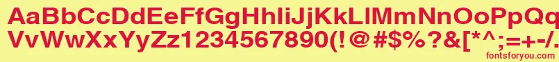 フォントAghlvcyrillicBold115b – 赤い文字の黄色い背景