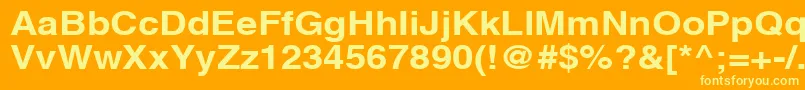 AghlvcyrillicBold115b Font – Yellow Fonts on Orange Background