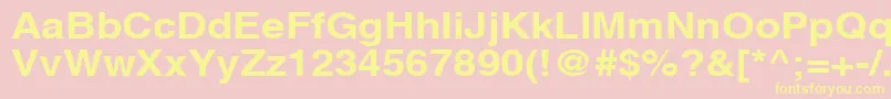 Fonte AghlvcyrillicBold115b – fontes amarelas em um fundo rosa