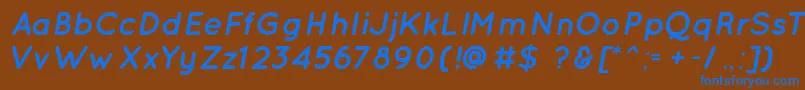 QuicksandBoldOblique Font – Blue Fonts on Brown Background