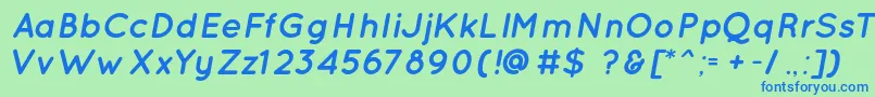 QuicksandBoldOblique Font – Blue Fonts on Green Background