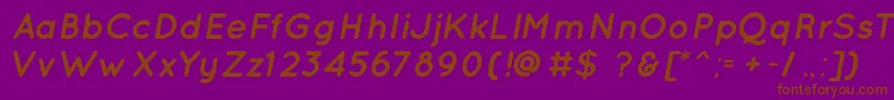 QuicksandBoldOblique Font – Brown Fonts on Purple Background