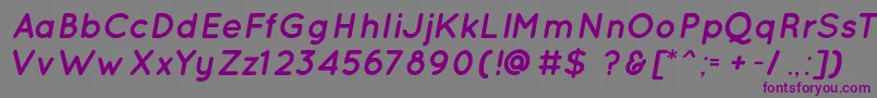 QuicksandBoldOblique Font – Purple Fonts on Gray Background