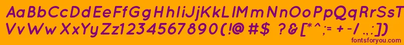 QuicksandBoldOblique Font – Purple Fonts on Orange Background