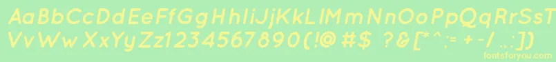 QuicksandBoldOblique Font – Yellow Fonts on Green Background